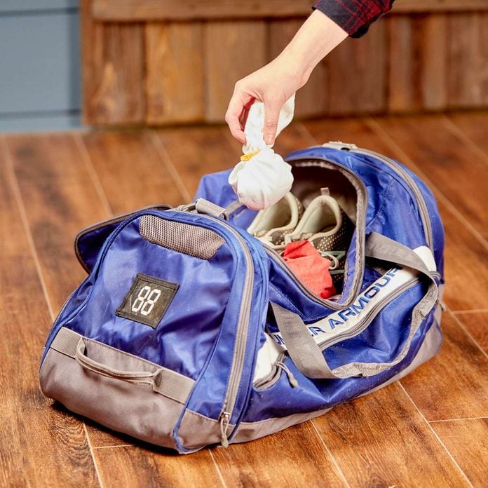 HH gym bag odor control kitty litter